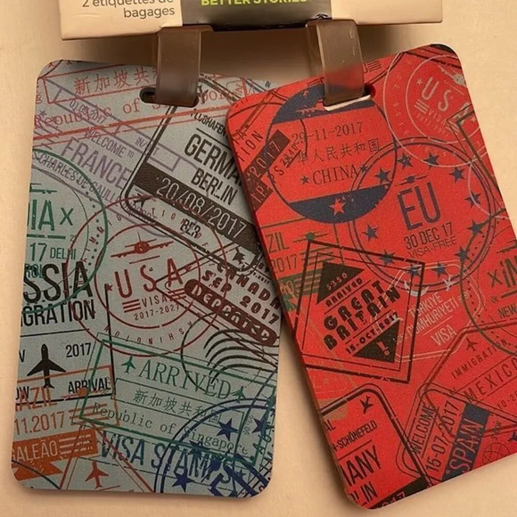 NWT Travel Luggage Tags Passport Stamp Logo - Picture 4 of 4
